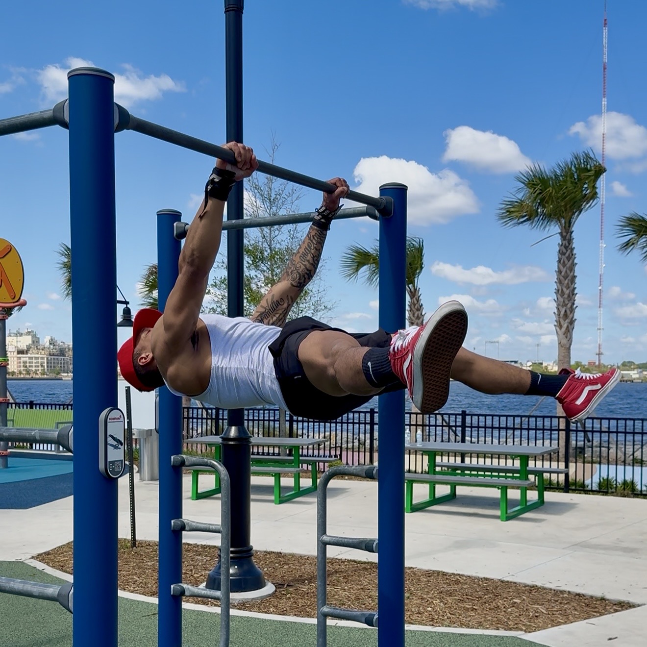 JaxBars athlete performing a front lever