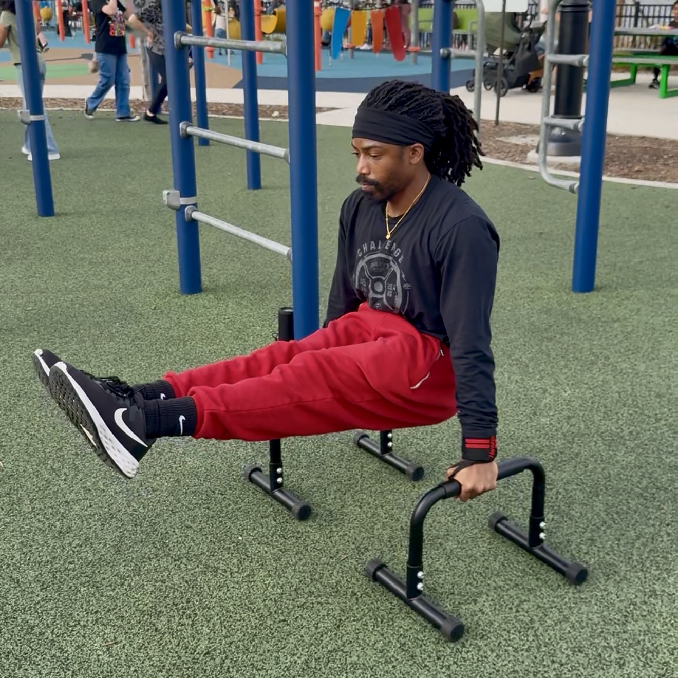 JaxBars accessible L-sit skill progression